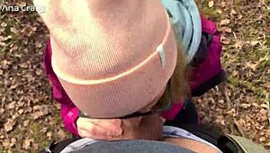 WOW! Forest Blowjob With Cum Swallow