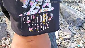 Blonde Amateur Fucked Doggy on Public Beach in Paradise