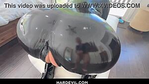 We had a wild fuck session with foot fetish and deepthroat, featuring a brunette with huge natural tits in latex.