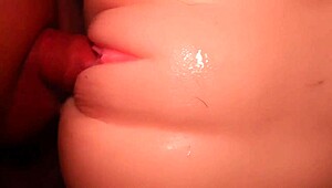 fuck this hairless pussy close-up with toys and blowjob