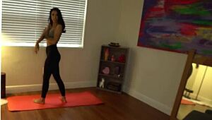 hot step sister surprised by brother in leggings