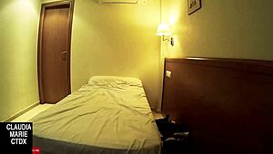 Chubby couple plays blowjob game with cumshot fucking