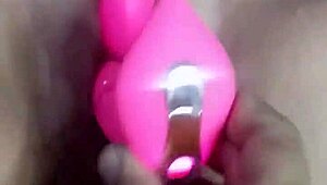 Hairless tight milf squirts with vibrator intensity