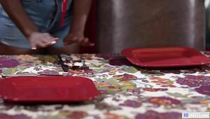 Lesbian Moms Crave Hot Action with Ebony Stepdaughters in Bed