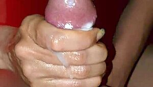 A Skinny Sexy Couple Engages In Intense Handjob Action, Stroking And Pleasuring Each Other.