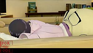 히나타가 거친 액션 자면서 겪어