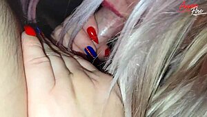 footjob in white socks leads to cum on socks