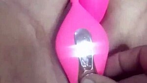 Hairless tight milf squirts with vibrator intensity