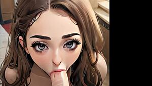 ASMR Blowjob Hentai Anime Loop with Huge Cock!