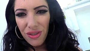 Lovely Domina Rides Submissive's Cock with Strapon Toys