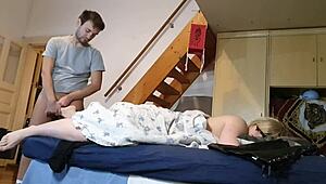 Hey, Pervert Stepson Jerking Off to Stepmother’s Feet in HD?
