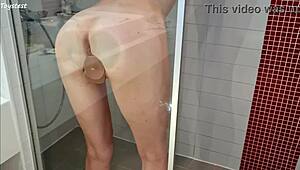 Horny Milf Craves Deep Dildo Penetration After Shower, Feeling Intense Pleasure With Realistic Toy