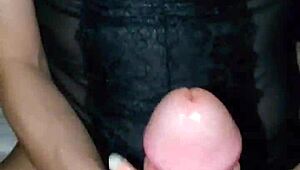 A Skinny Sexy Couple Engages In Intense Handjob Action, Stroking And Pleasuring Each Other.