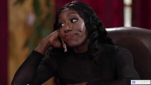 Lesbian Moms Crave Hot Action with Ebony Stepdaughters in Bed