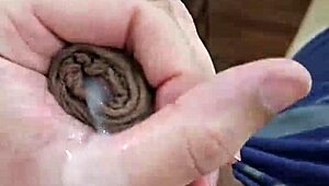 Young cute twink slowly cums in homemade solo