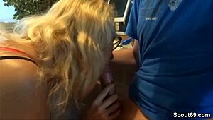 Mutti guides her son’s best friend through his first hardcore experience with ease