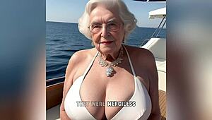 Granny Story: Rich Granny Enjoys Double Penetration on Yacht with Two BBCs