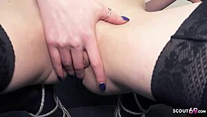 German Scout Picks Up Skinny Freckled Redhead French Wife Luna Thurman for Casting Fuck