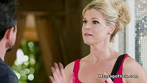 Oily milf masseuse handles client's thick rod with skill