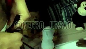 three straight guys in homemade gay orgy, complete on red