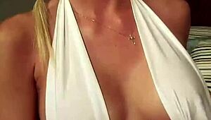 emy banx teases her big tits while playing with vibrator in bedroom 😏