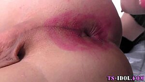 Tgirl Gets Rimmed and Covered in Hot Jizz