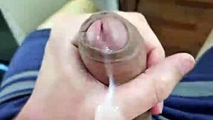 Young cute twink slowly cums in homemade solo