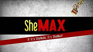 Black Hair Ladyboy Strokes Cock in Sexy Stockings