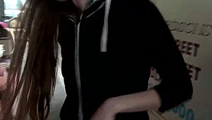 Naughty brunette teen Leyla PISSING outdoors