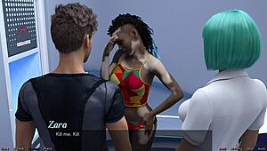 hot black women fuck in 3d space game outfit!