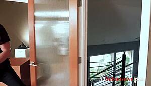 Cat Drinks Milk in Kinky Bondage Spanking Session