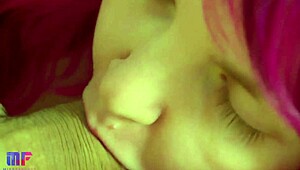 gentle close-up blowjob leads to pulsating cumshot