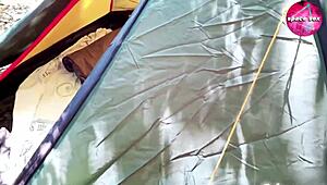 saw solo hentai girl masturbating while camping