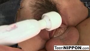 Sweet Asian babe nailed in hot jeans during wild threesome!