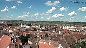 top view of sibiu romania captures stunning tourist sights