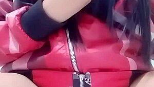 Vietnamese teen masturbates with cucumber