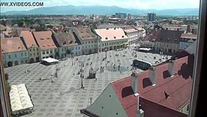 top view of sibiu romania captures stunning tourist sights