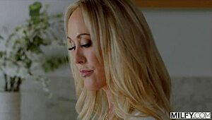 milfy brandi seduces two eager interns