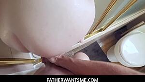 finally stepdaughter agrees to fuck me- lexi lore in the garage with big tits and seduction