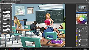 Darkcookie plays erotic summertime saga game.