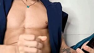 Brendo Vilhena says, 'Watch me masturbate hard on the bed.'