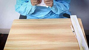 dominafire explores medical glove fetish in asmr session