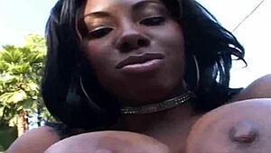 Pov Deepthroat Ebony's Big Natural Tits Orgasm