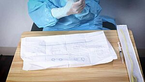 dominafire explores medical glove fetish in asmr session