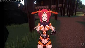 Sex doll dances teasingly in monster girl island