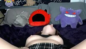 dildo sucking and wet pussy play with big clit fingering to orgasm