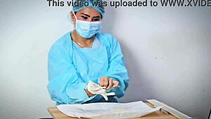 dominafire explores medical glove fetish in asmr session