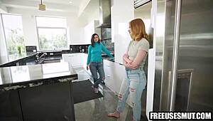 Broke Teen Sucks Roommates' Cocks!