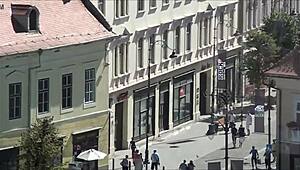 top view of sibiu romania captures stunning tourist sights