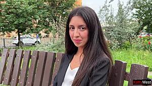 Public Agent Scores a Hot Business Woman Facial for Cash Deal